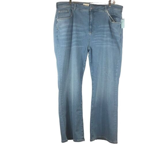 Pilcro by Anthropology NWT Curvy Icon Flare Blue Jeans Plus Size 26W - Picture 1 of 6